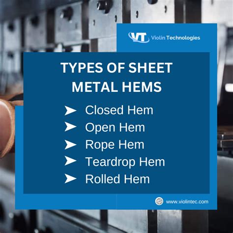 types of sheet metal hems|sheet metal die hemming.